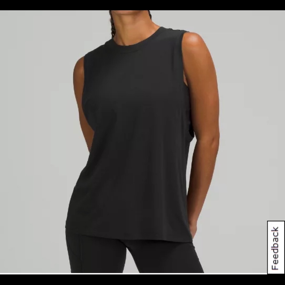 NWT- Lululemon BLACK TANK TOP  size 12 - DESIGNED FOR ON THE MOVE